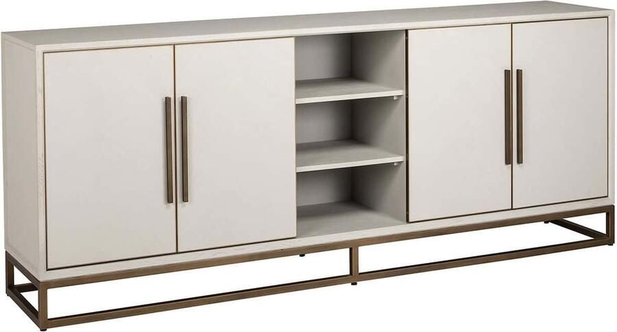 Richmond Interiors Richmond Dressoir Whitebone Eiken en Brass 225cm Verona Grey