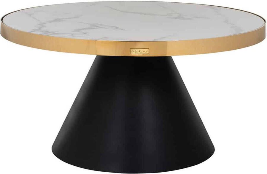 Richmond Interiors Richmond Ronde Salontafel Odin Ø80cm Wit Marmer Goud Zwart - Foto 2