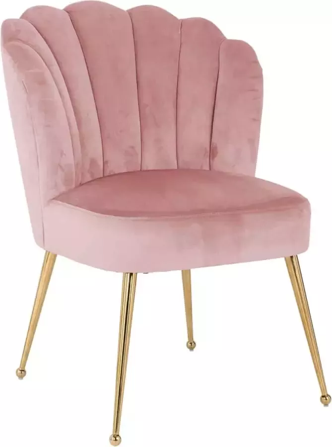 Richmond interiors Stoel Pippa pink velvet gold (Quartz Pink 700)