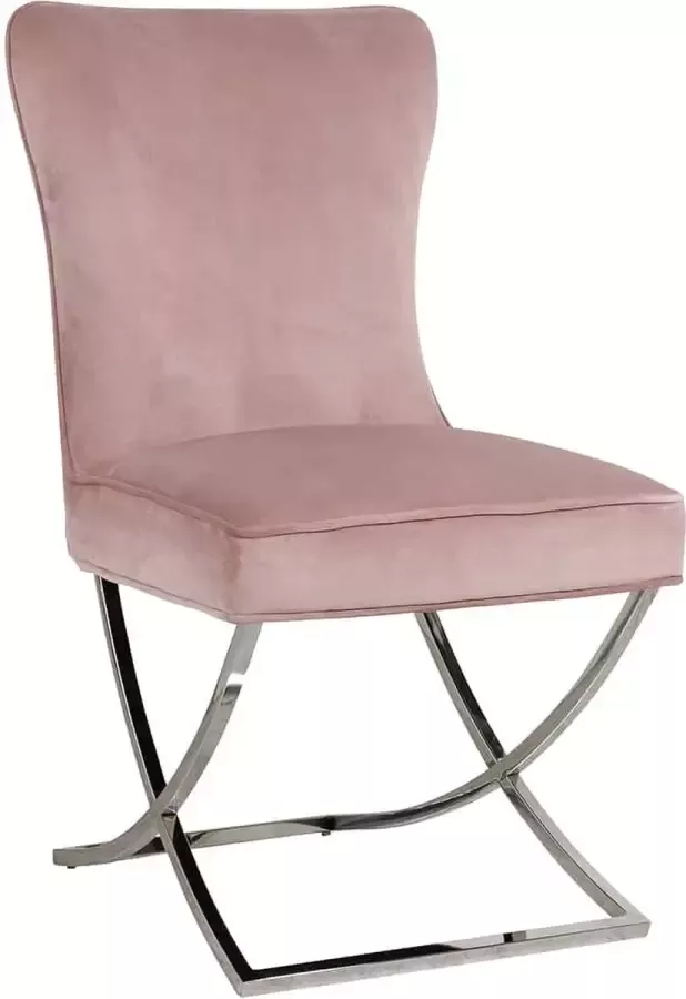 Richmond interiors Stoel Scarlett Pink velvet silver (Quartz Pink 700)