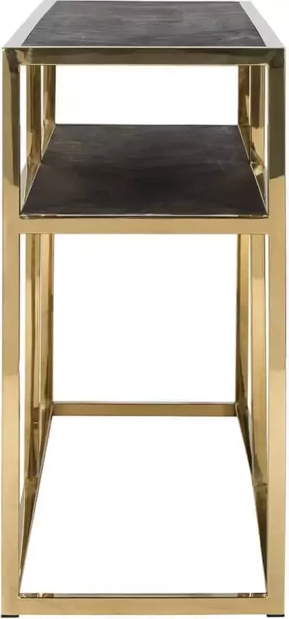 Richmond Interiors Richmond Sidetable Blackbone Eikenhout en Staal Zwart Goud 150cm - Foto 2