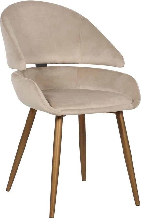 Richmond interiors Richmond Stoel Denny Khaki Velvet Set van 2 Quartz Khaki