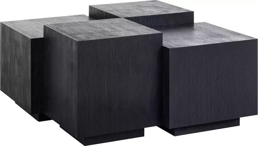 Richmond Interiors Richmond Salontafel Quatro Set van 4 stuks zwart eiken Vierkant - Foto 2