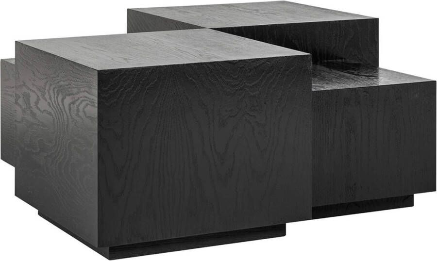 Richmond Interiors Richmond Salontafel Quatro Set van 4 stuks zwart eiken Vierkant - Foto 1