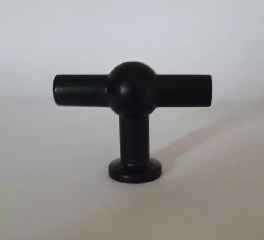 Riga Handelshuysz T knop 60mm- zwart mat verpakt per 2 stuks