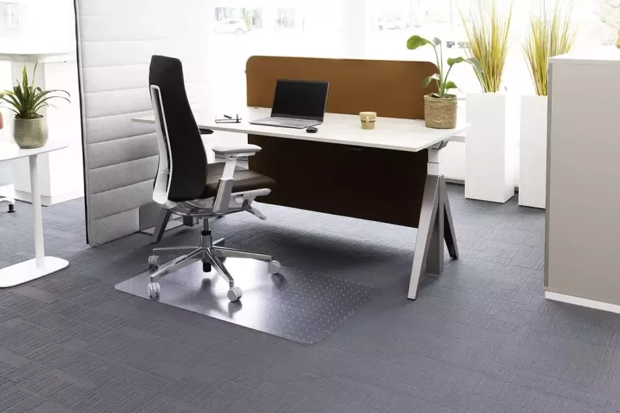 Rillstab bureaustoelmat tapijt 70x 120 cm vloerbeschermer PET – transparant bureau accessoires beschermt tapijt en vloerbedekking