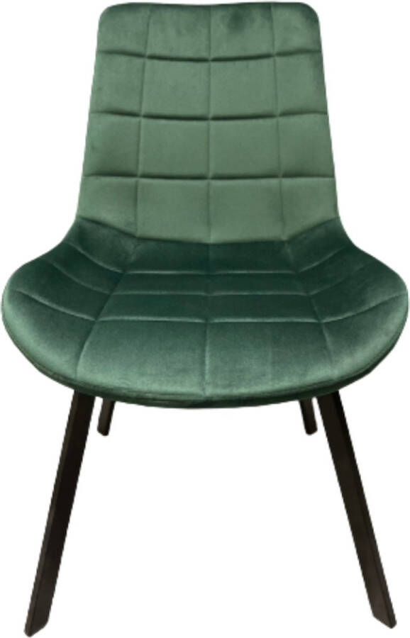 RiLu Elegant Eetkamerstoel Set Van 4 Fluweel Velvet Industrieel Groen