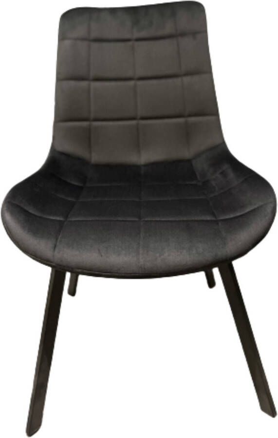 RiLu Elegant Eetkamerstoel Set Van 4 Fluweel Velvet Industrieel Zwart Black Friday 2023 Deal