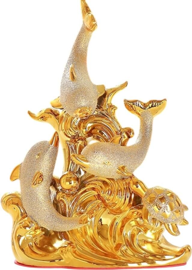 Rimmo Gouden Kunst Keramiek Dolfijn Standbeeld Ornamenten Ambacht Accessoire Woonkamer Tv Kast Desktop Woonkamer Slaapkamer Bureau Decoratie Luxe Geschenk