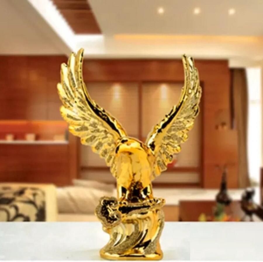 Rimmo Keramische Goude Adelaar Ambacht Creatieve Kamer Woonkamer Bureau Kast Decoratie Handwerk Eagle Standbeeld