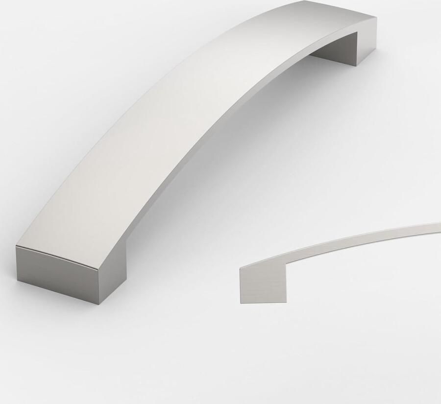 Riokem 10 Stuks Handgrepen voor Meubels in Geborsteld Satijn Nikkel 128mm Afstand