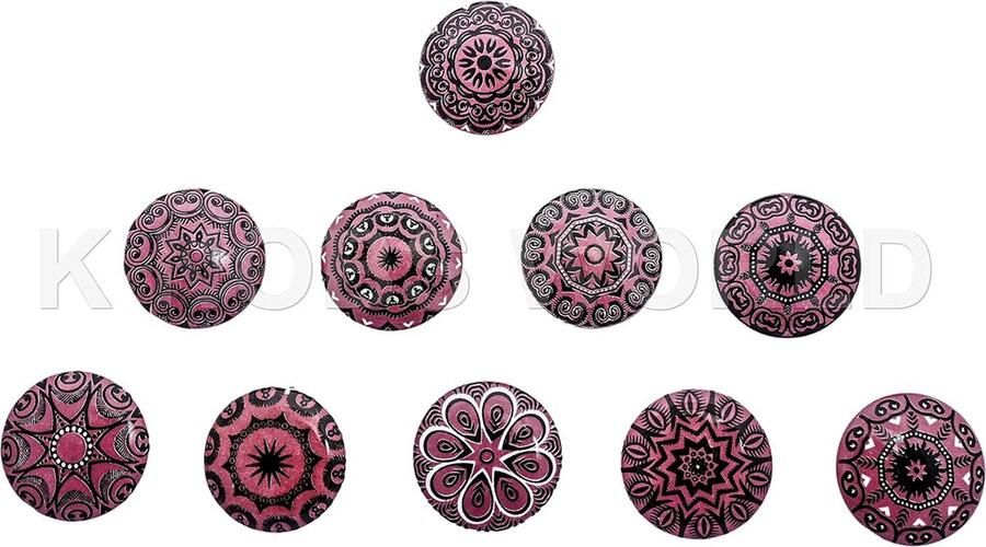 Riokem 10 x Gemengde Retro Bloem Keramische Knoppen Deurknoppen Kast Lade Handgrepen