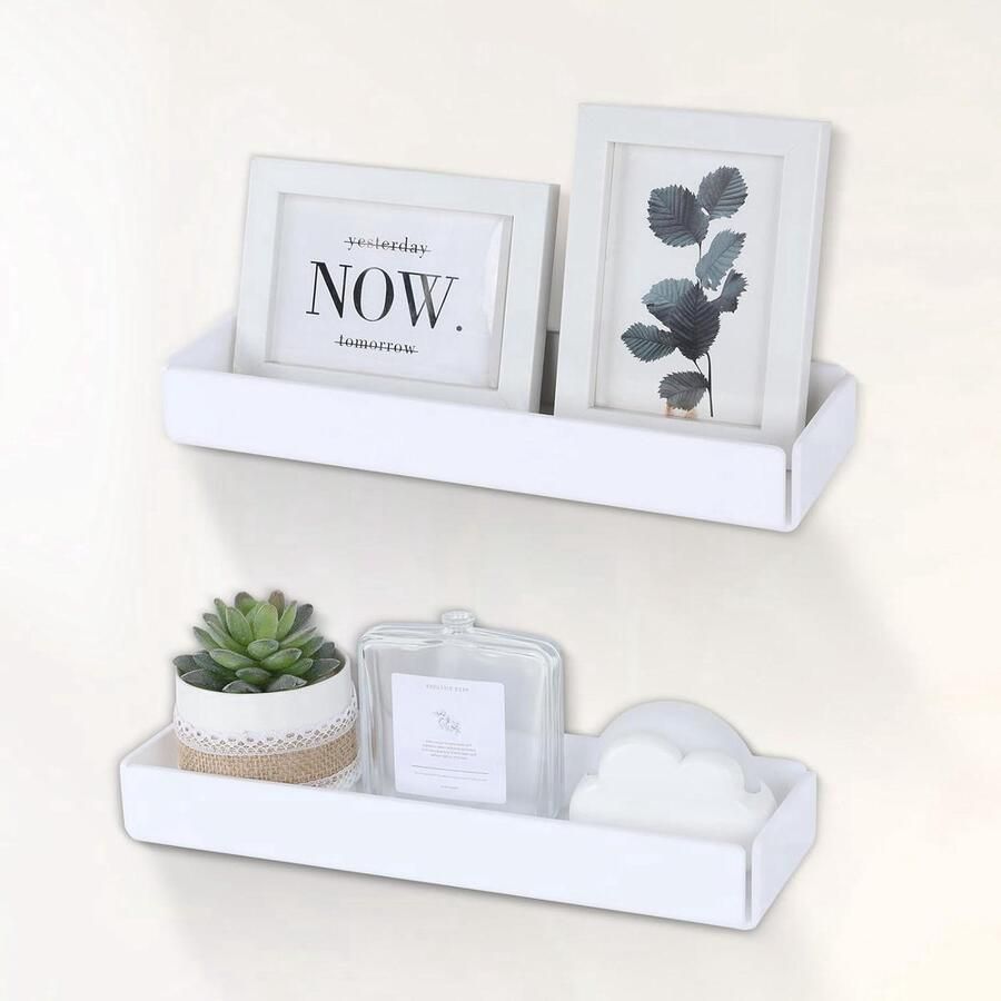 Riokem Acryl Wandplanken Ruimtebesparend 2 stuks Wit 31 cm