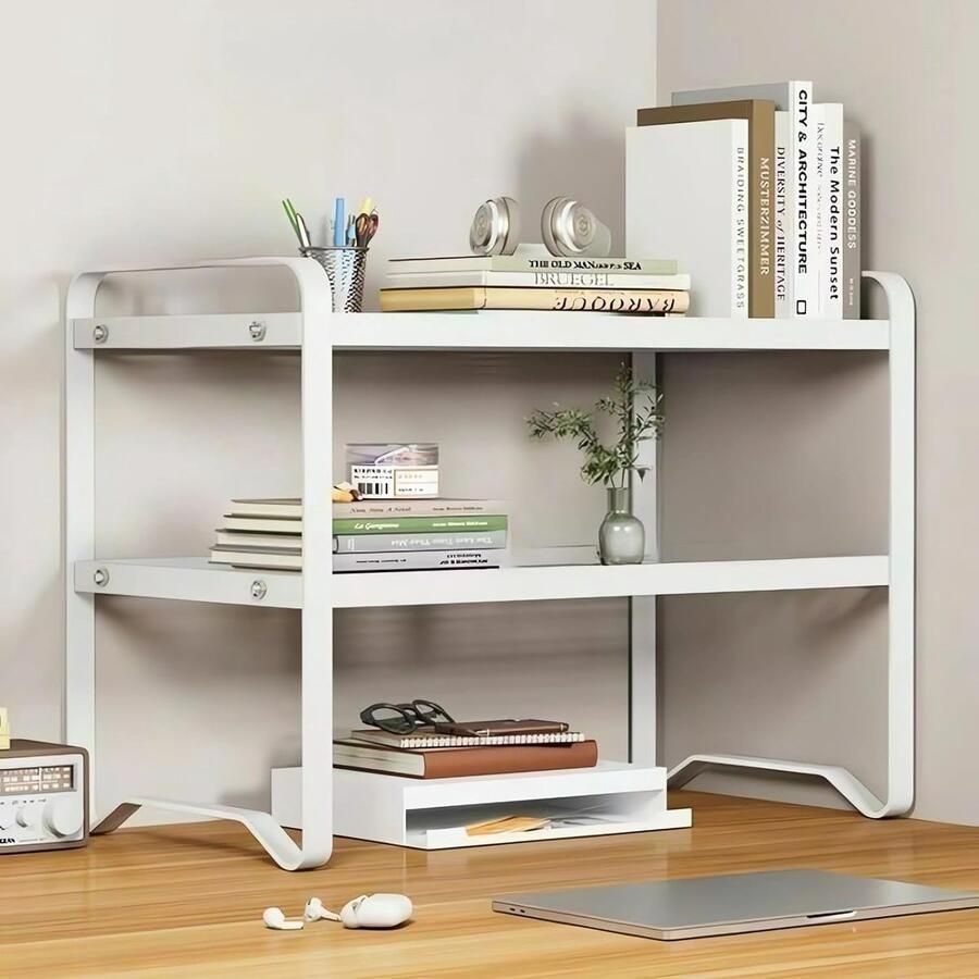 Riokem Bureau-organizer opbergplank voor op kantoor boekenkast bureau-boekenkast (wit)