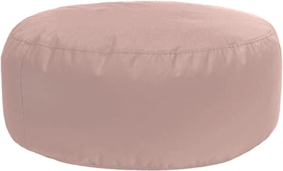 Riokem Comfortabele Ronde Poef voor Binnen en Buiten Lichtbruin Ideaal als Voetenbankje Yogakussen Meditatiekussen