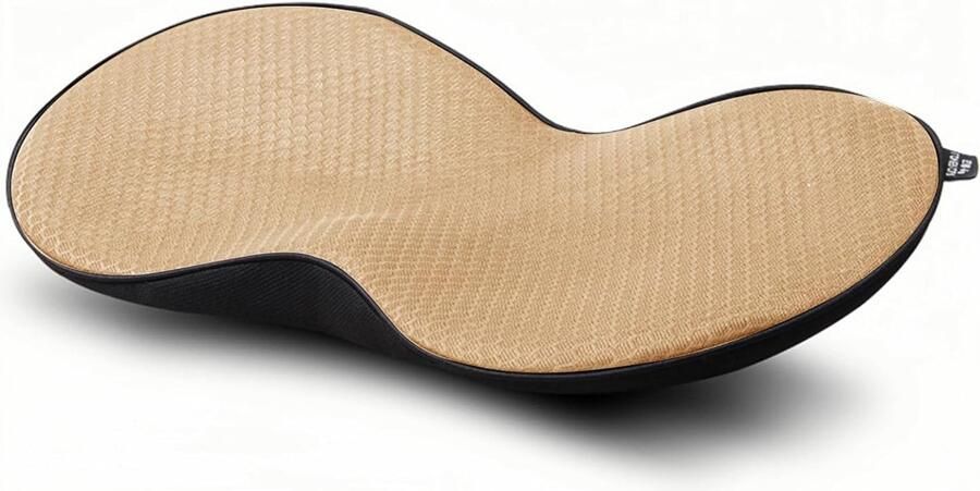 Riokem Ergonomisch Orthopedisch Zitkussen voor Auto Bureau en Rolstoel Geheugenschuim Wasbaar Zwart Beige