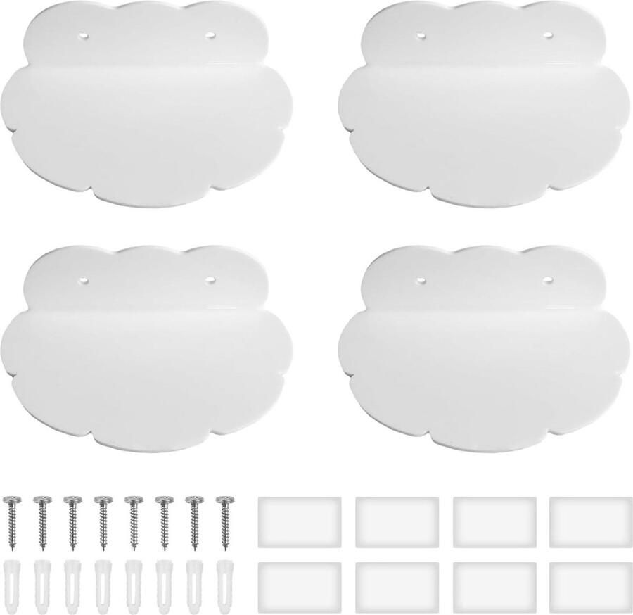 Riokem Mini wandrek van acryl 4 stuks transparant geschikt voor ruimtes