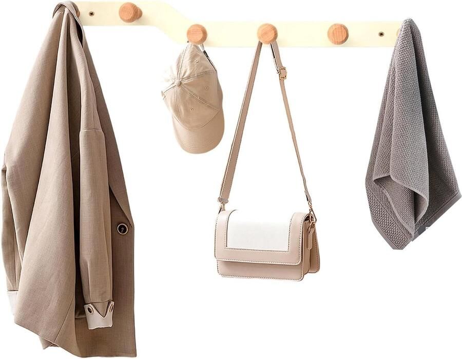 Riokem Multifunctionele Kapstokhaken Wandmontage zonder boren 6 haken