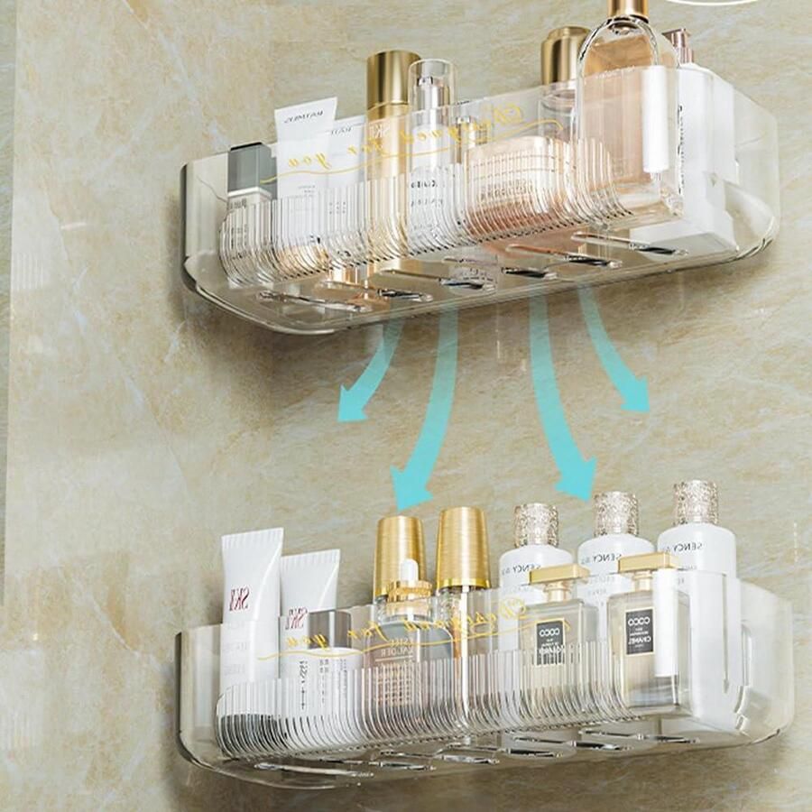 Riokem Set van 2 doucherekken Wandrek voor badkamer en keuken zonder boren