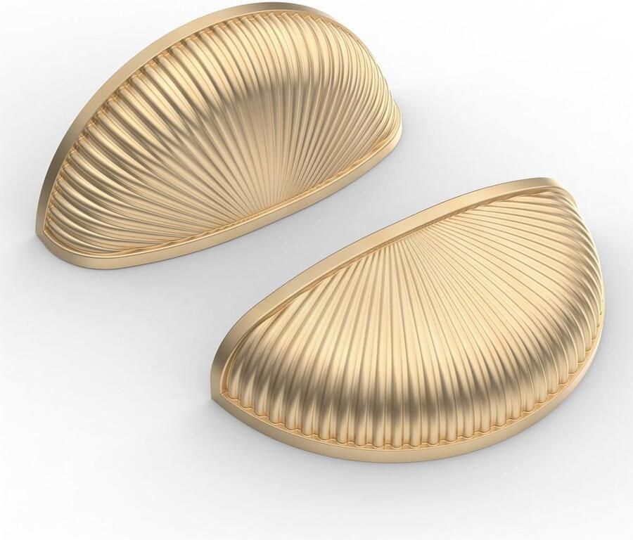 Riokem Set van 6 Goudkleurige Handgrepen voor Keukenkastjes en Meubels Inclusief Schroeven