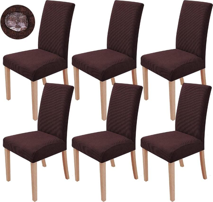 Riokem Stijlvolle en Elastische Stoelhoezen voor Maten Set van 6