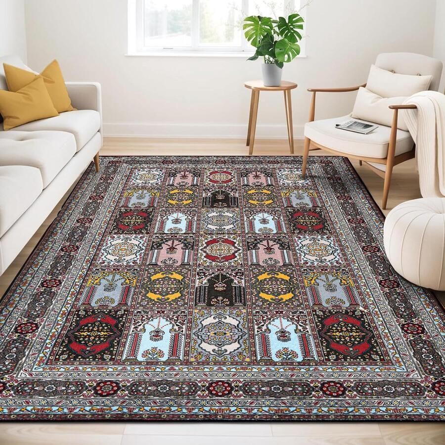 Riokem Stijlvolle Vintage Tapijt voor Woonkamer en Slaapkamer 160 x 230 cm Wasbaar en Anti-Slip
