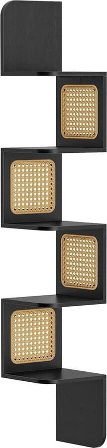 Riokem Stijlvolle Wandplank met Zigzag Design en PVC Rattan Panelen voor Woonkamer en Slaapkamer