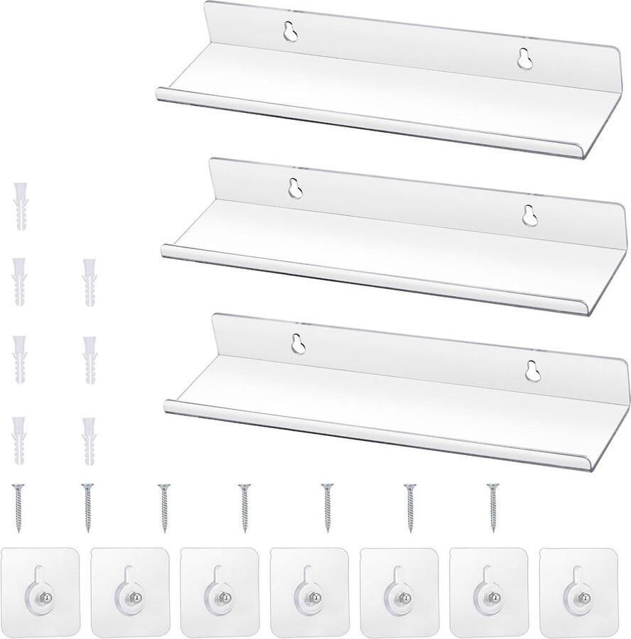 Riokem Transparante acrylplanken zelfklevend en borenloos 3 stuks