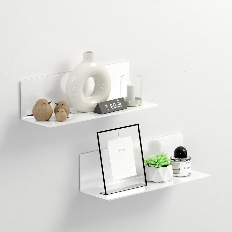 Riokem Wandplanken set van 2 Zelfklevend Wit 40 cm