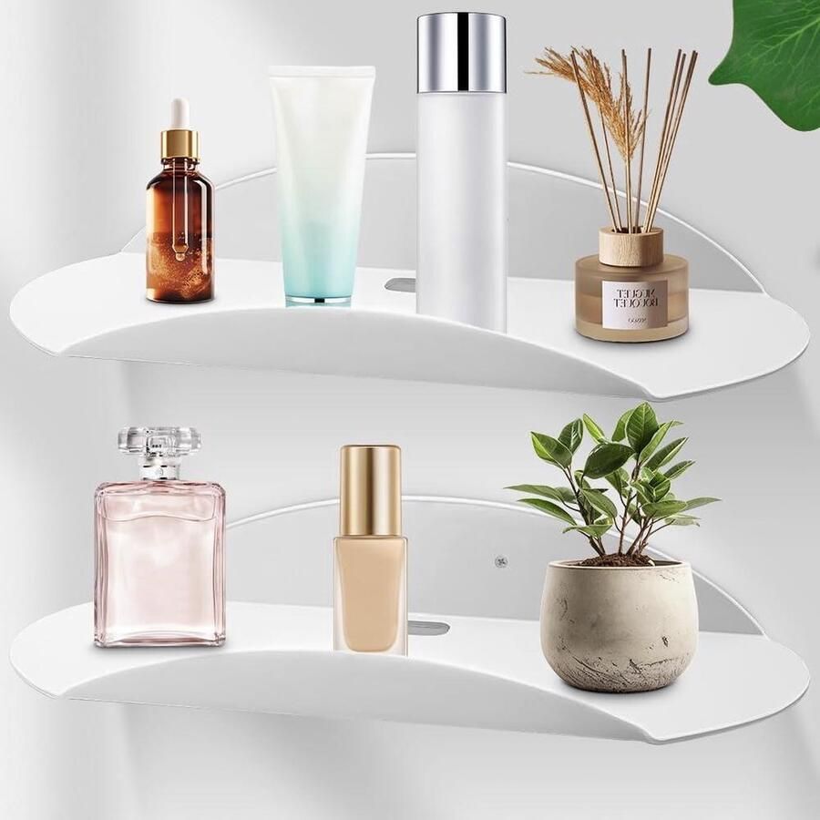 Riokem Wandrek zonder boren uitbreidbaar wandoppervlak 2 stuks wit acryl