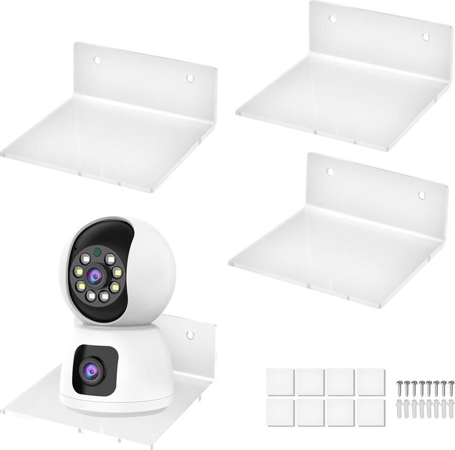 Riokem Zelfklevend wandrek zonder boren set van 4 wit acryl