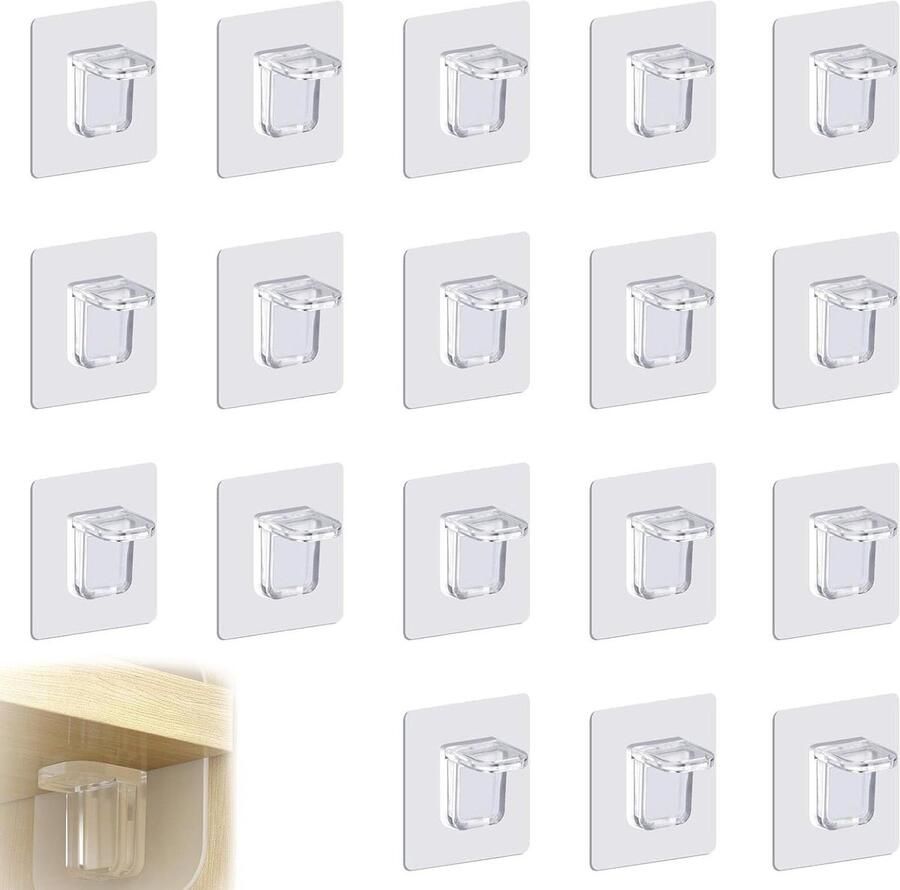 Riokem Zelfklevende plankhouders wandrek zonder boren 18 stuks