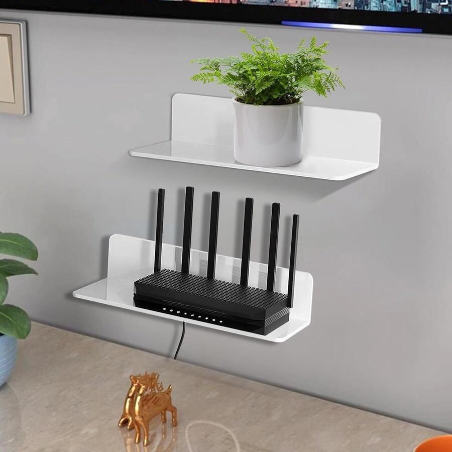 Riokem Zelfklevende Wandplanken Set van 2 Wit Geschikt voor ruimtes