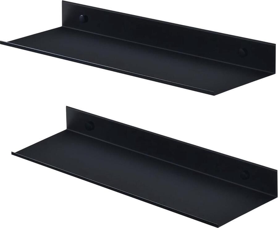 Zwarte douchecaddy doucheopslag 2 stuks zwart metalen 40 cm