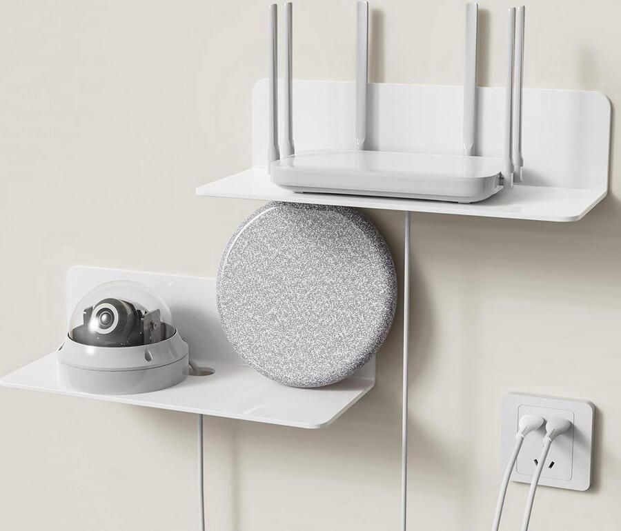 Riokem Zwevend acryl wandrek set van 2 wit acryl klein