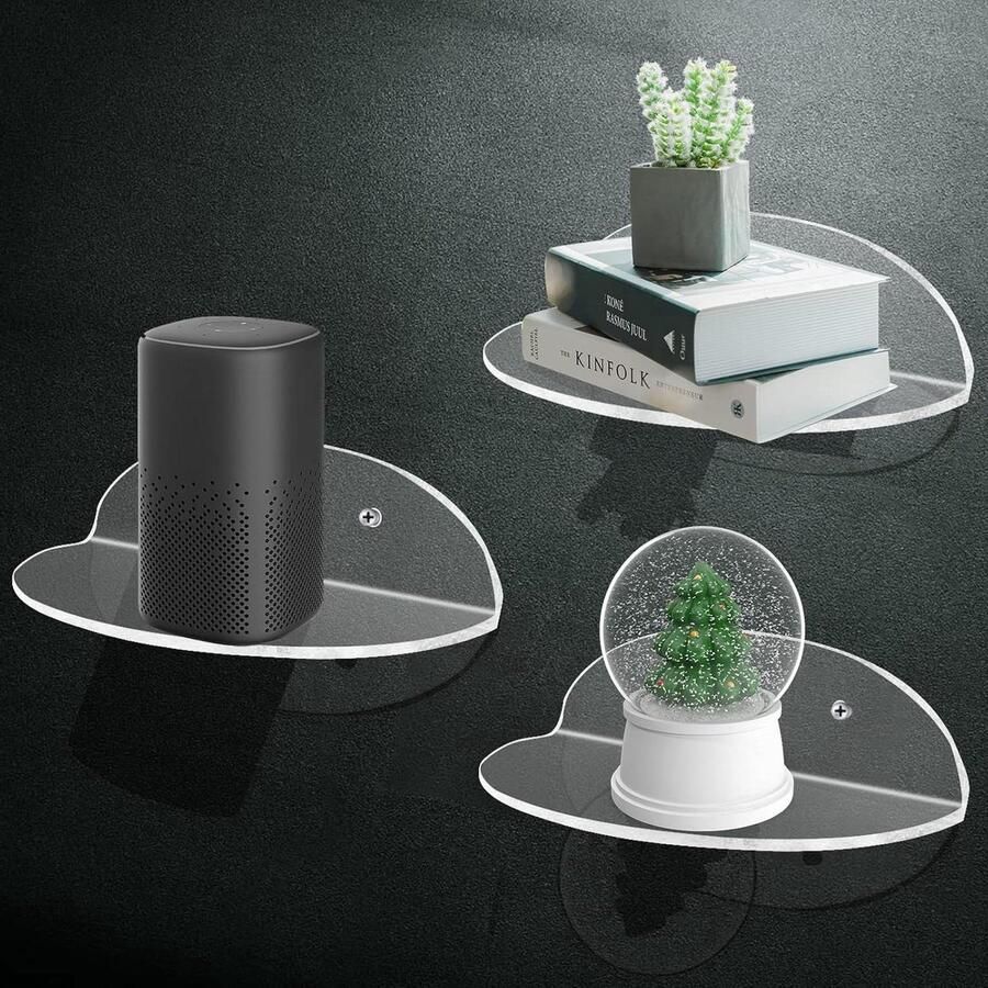 Riokem Zwevende wandplank 3 stuks transparant acryl