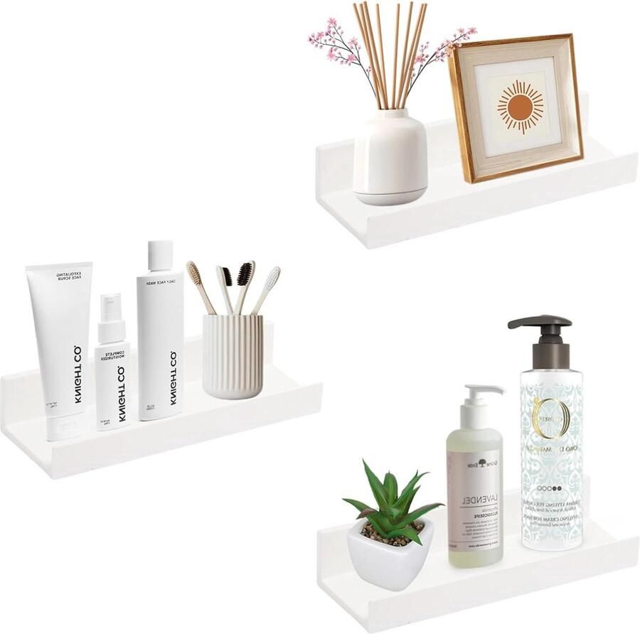 Riokem Zwevende Wandplanken 3 Stuks Wandmontage zonder boren 27 cm breed