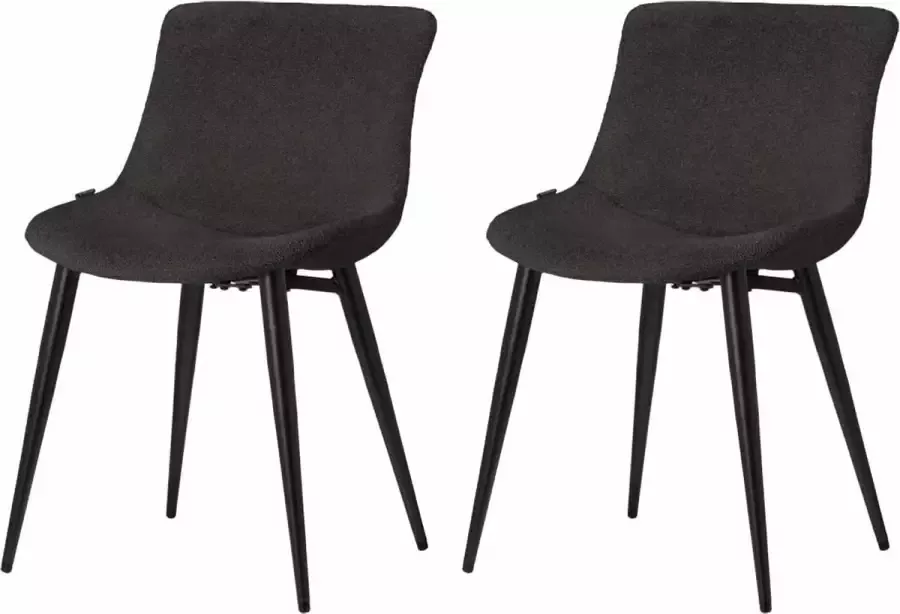 Riverdale eetkamerstoelen Elin Zwart stof 80cm hoog > Nu slechts € 99 per stoel