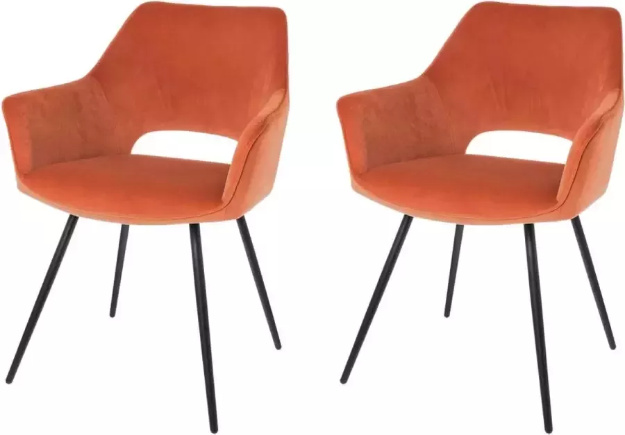 Riverdale eetkamerstoelen Eve Met armleuning Brique (oranje) 80cm hoog > Nu slechts € 107 50 per luxe stoel