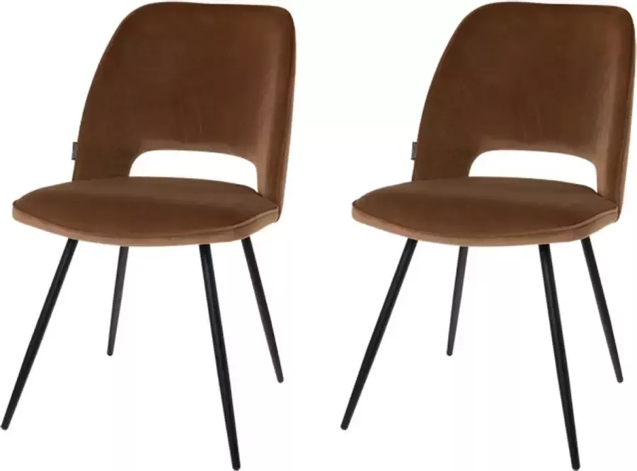 Riverdale eetkamerstoel Eve mokka 82cm Set van 2 stoelen