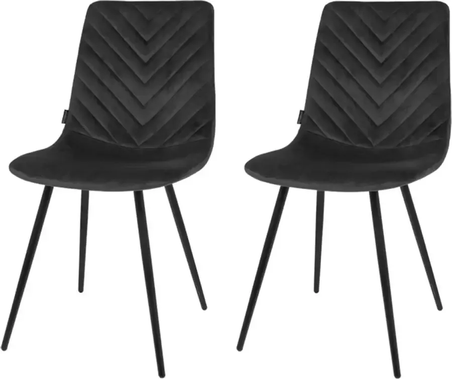 Riverdale eetkamerstoel Lynn zwart 85cm set van 2 stoelen