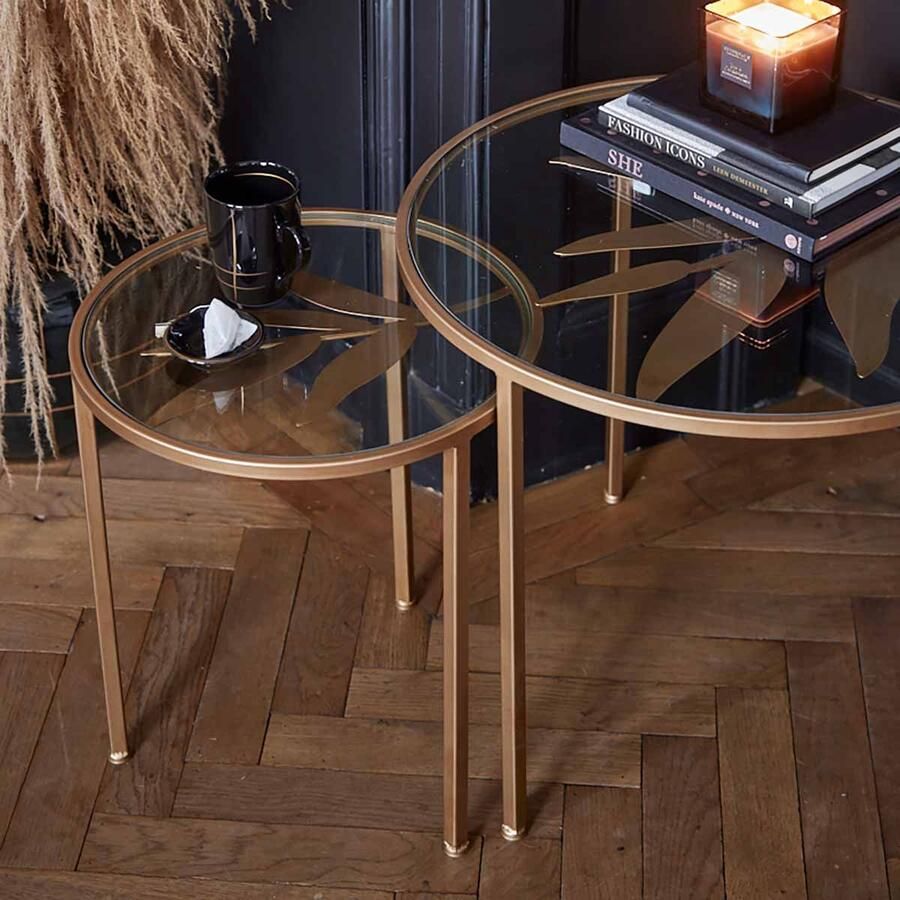 Riverdale Bijzettafel Amaro 60cm goud set van 2