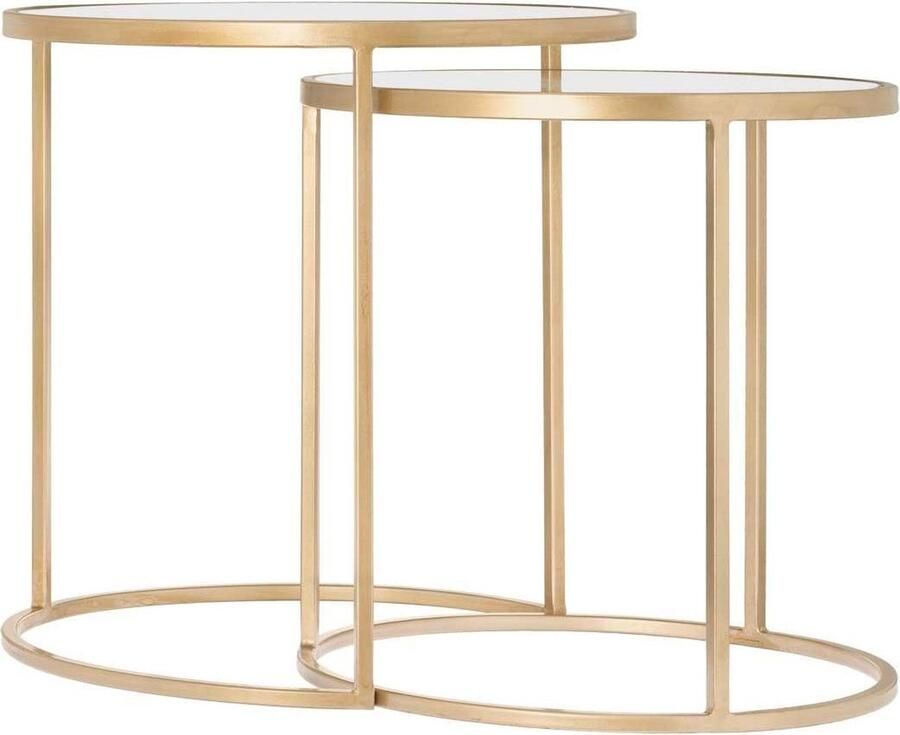 Riverdale Bijzettafel Amaro Goud 50 cm Set van 2