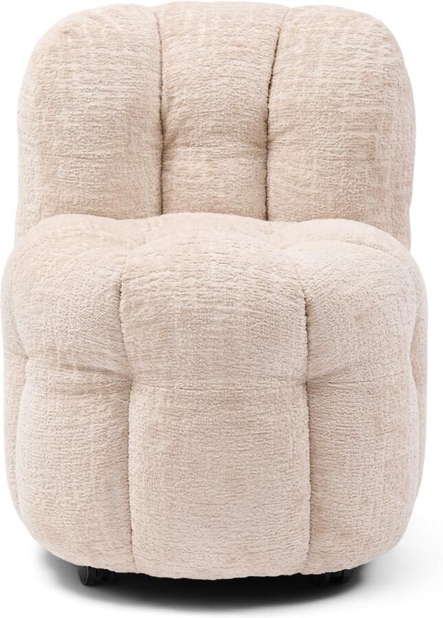 Riviera Maison Arosa Swivel Dining Chair Natural Polyester Beukenhout Natural 77.0x66.0x91.0 cm