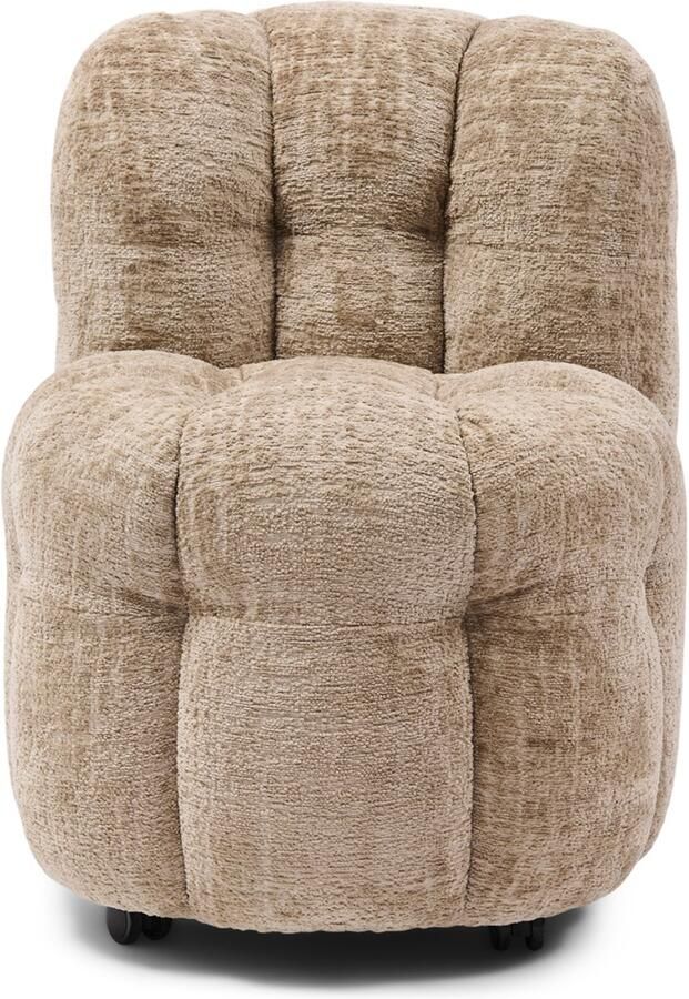 Riviera Maison Arosa Swivel Dining Chair Taupe Polyester Beukenhout Taupe 77.0x66.0x91.0 cm