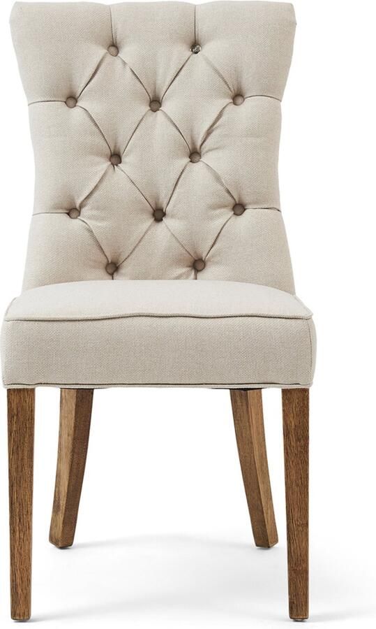 Riviera Maison Balmoral Dining Chair FlandFlax FR Polyester Rubberhout Flanders Flax 55.0x65.0x100.0 cm
