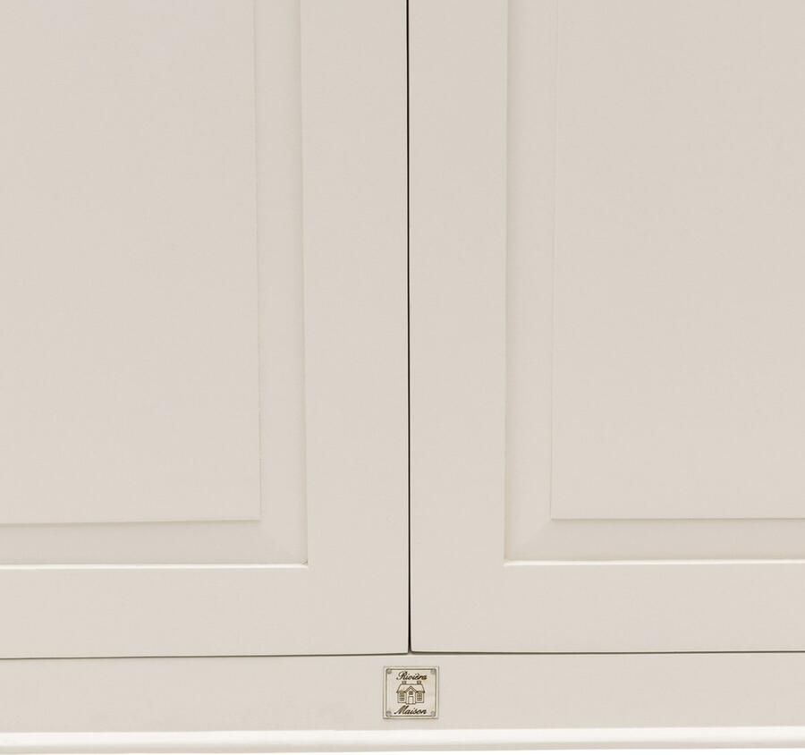 Riviera Maison Bedford Cabinet White Mangohout gehard Glas 142.0x57.0x227.0 cm
