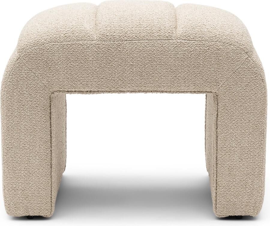 Riviera Maison Brera Stool Natural Grey Polyester Acryl Rubberhout Natural Grey 67.0x50.0x54.0 cm