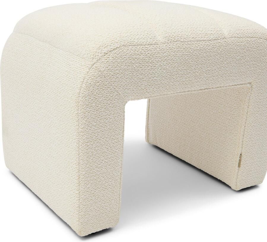 Riviera Maison Brera Stool Simply White Polyester Acryl Rubberhout Simply White 67.0x50.0x54.0 cm