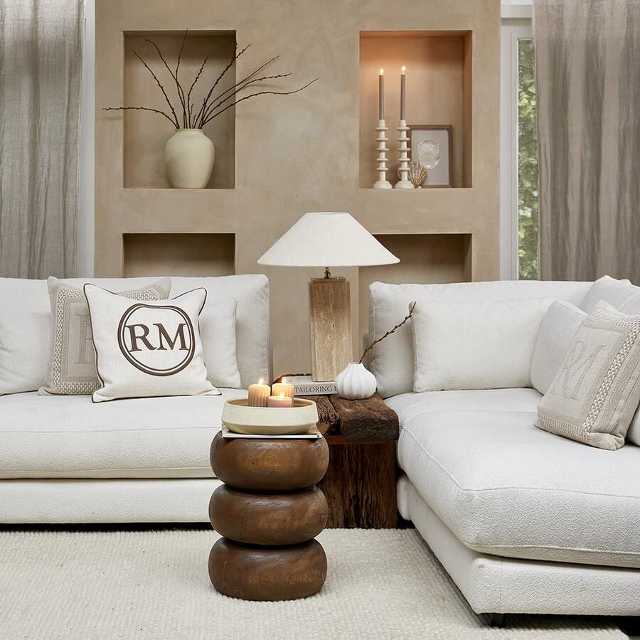 Riviera Maison Cala Carbo End Table Suar Wood 36.0x36.0x46.0 cm